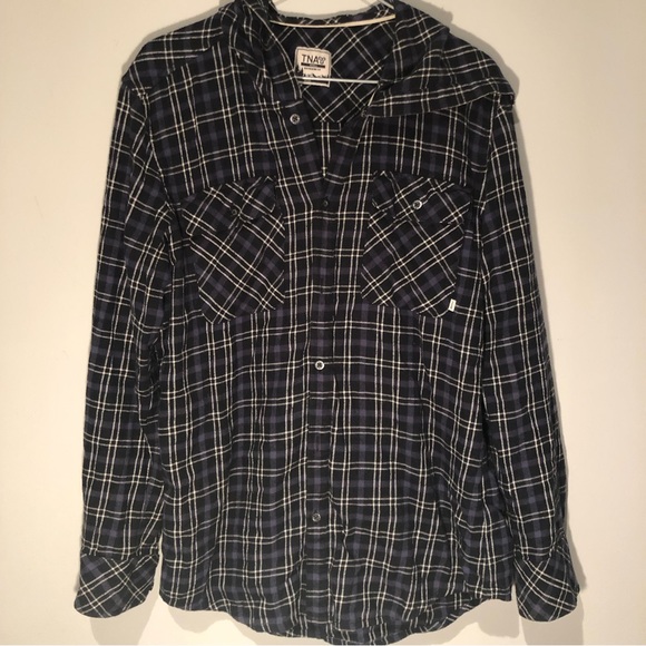 TNA Tops - TNA Hooded Flannel Shirt